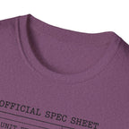 Official Spec Sheet T-Shirt