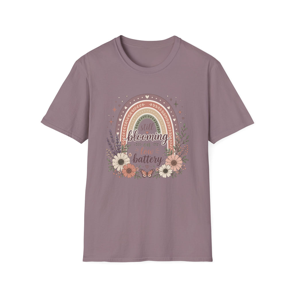 Still Blooming on Low Battery T-Shirt