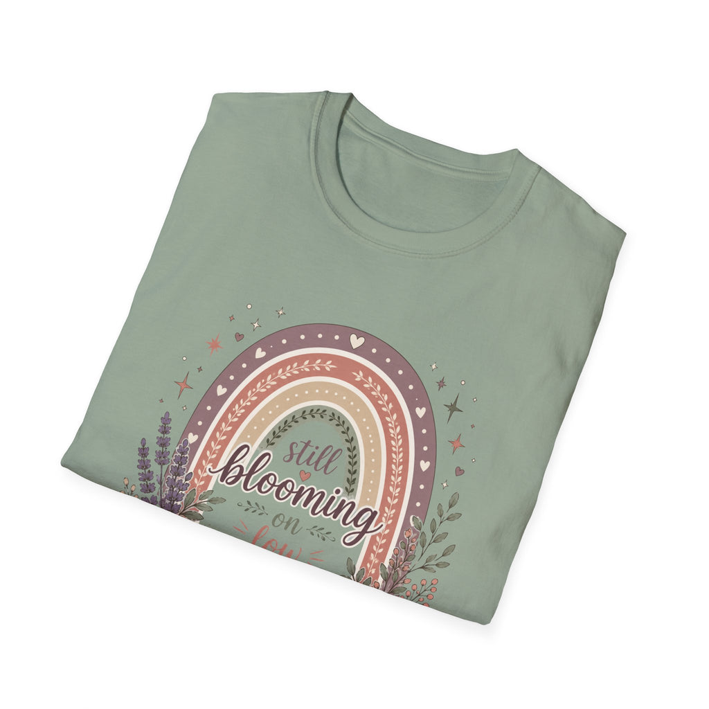 Still Blooming on Low Battery T-Shirt